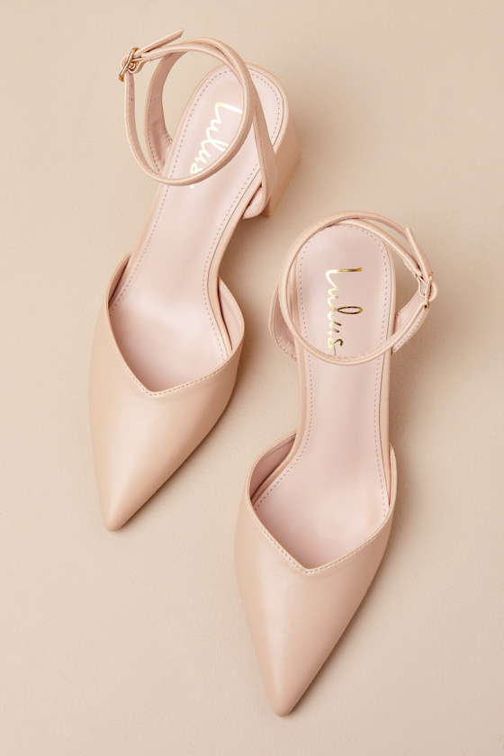Lulus Alodie Beige Pointed-toe Ankle Strap Pumps