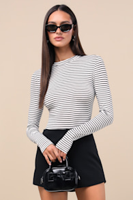 Anything is Posh-ible White Striped Top