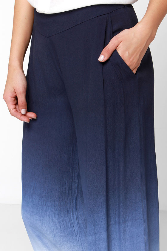 Cute Blue Pants DipDye Pants Wide Leg Pants 77.00