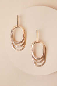Staas Gold Snake Chain Layered Drop Earrings 1