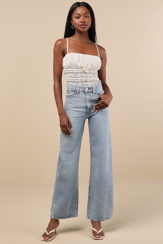 Lulus Malvina Cream Mesh Sheer Lace Cami Top
