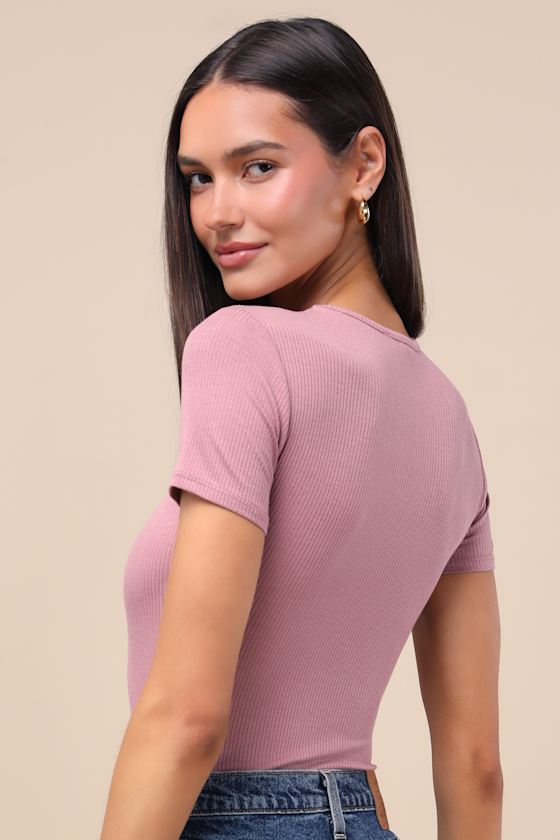 Kinship Mauve Ribbed Bodysuit 8