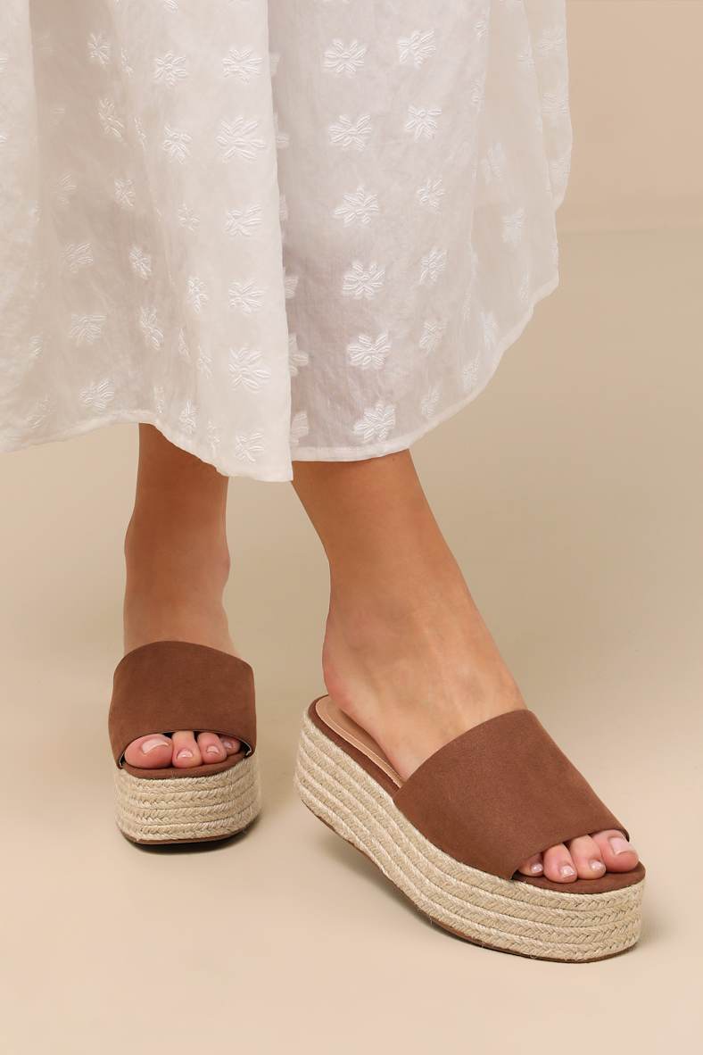 O'Ahu 2 Cocoa Brown Suede Espadrille Platforms