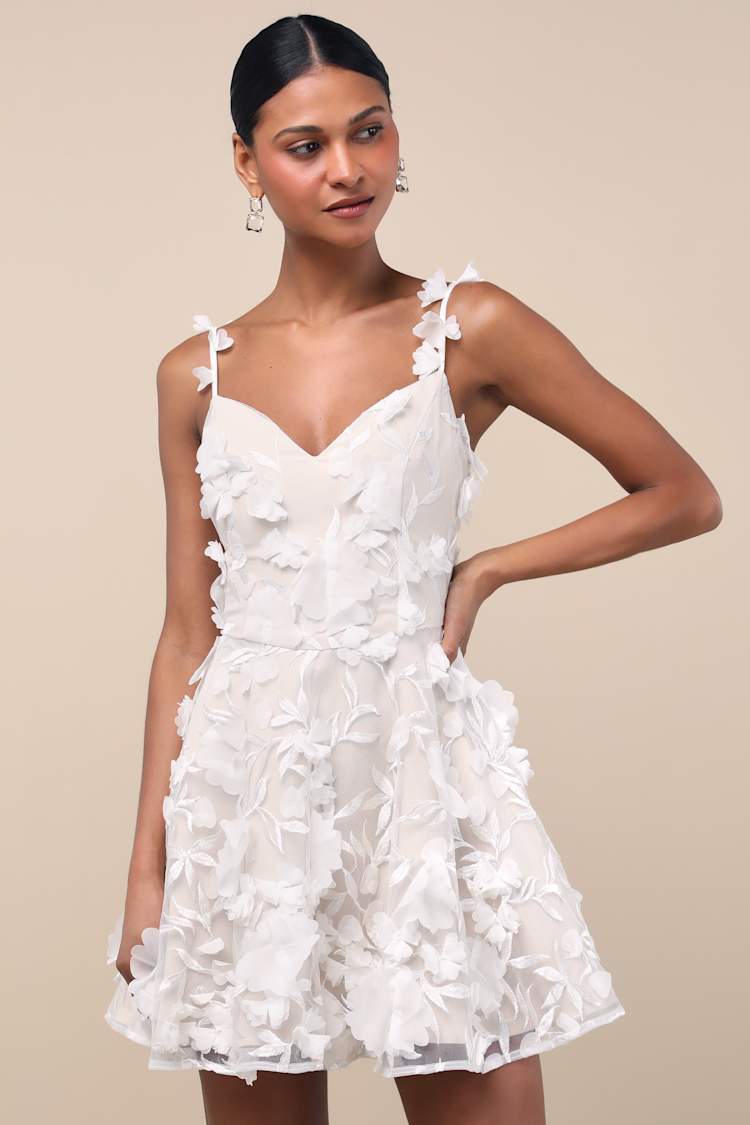 ELLIATT x Lulus Mini Dress - White Skater Dress