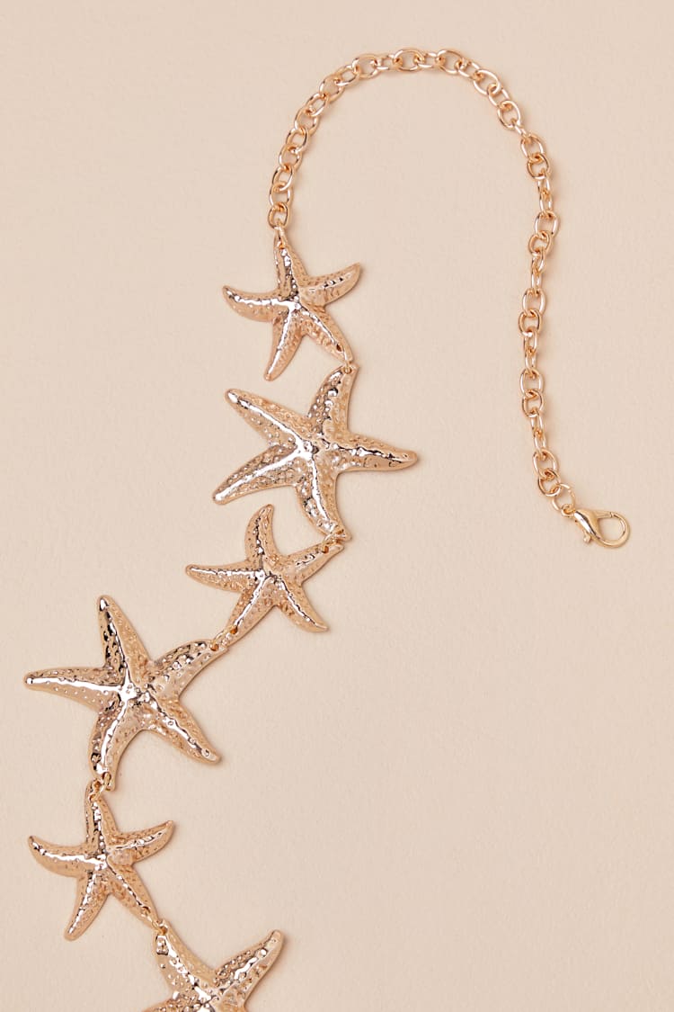 Gold Starfish Belt - Gold Chain Belt - Gold Chain Link Belt  display picture 2