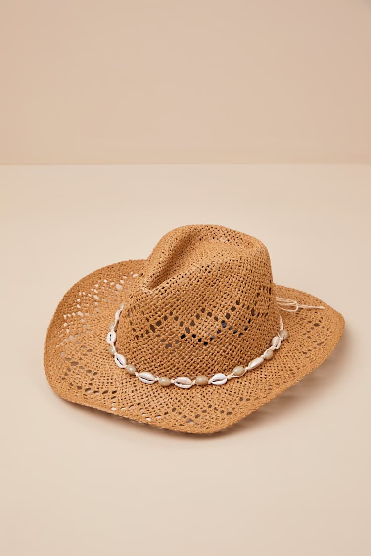 Kealohi Tan Woven Straw Western Hat