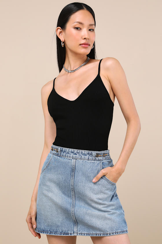 Charlie Medium Wash Denim Mini Skirt 2
