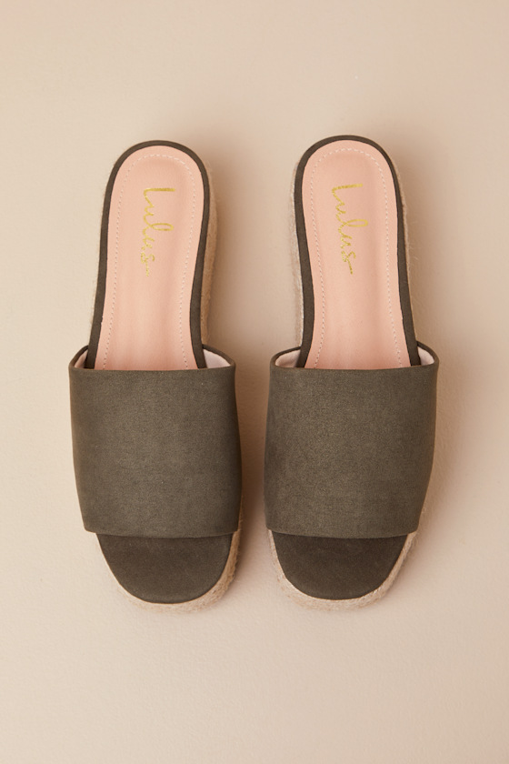 Lulus O'ahu 2 Green Suede Espadrille Platforms