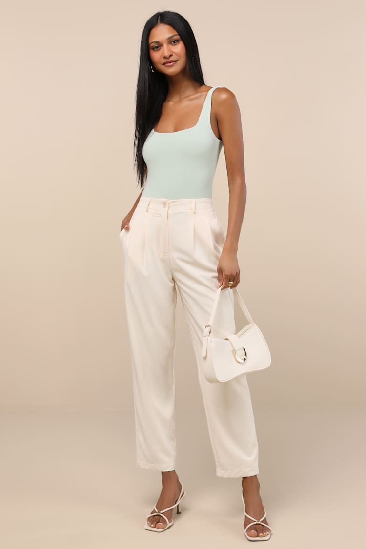 Chic White Pants - High-Rise Trouser Pants - Straight Leg Pants - Lulus