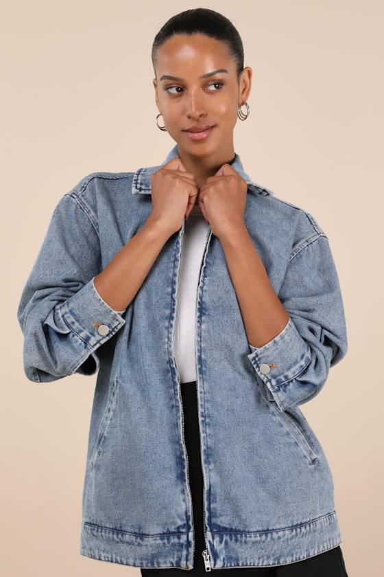 Lulus Marella Light Wash Oversized Denim Jacket