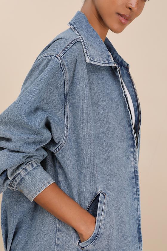 Lulus Marella Light Wash Oversized Denim Jacket