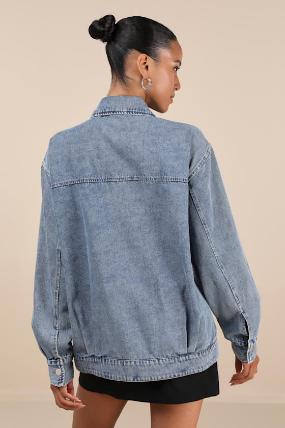 Lulus Marella Light Wash Oversized Denim Jacket