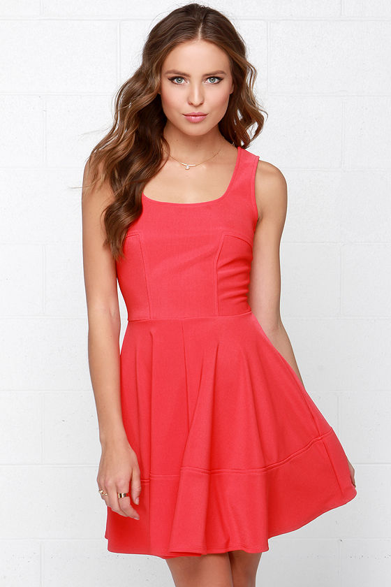 Home Before Daylight Coral Red Dress