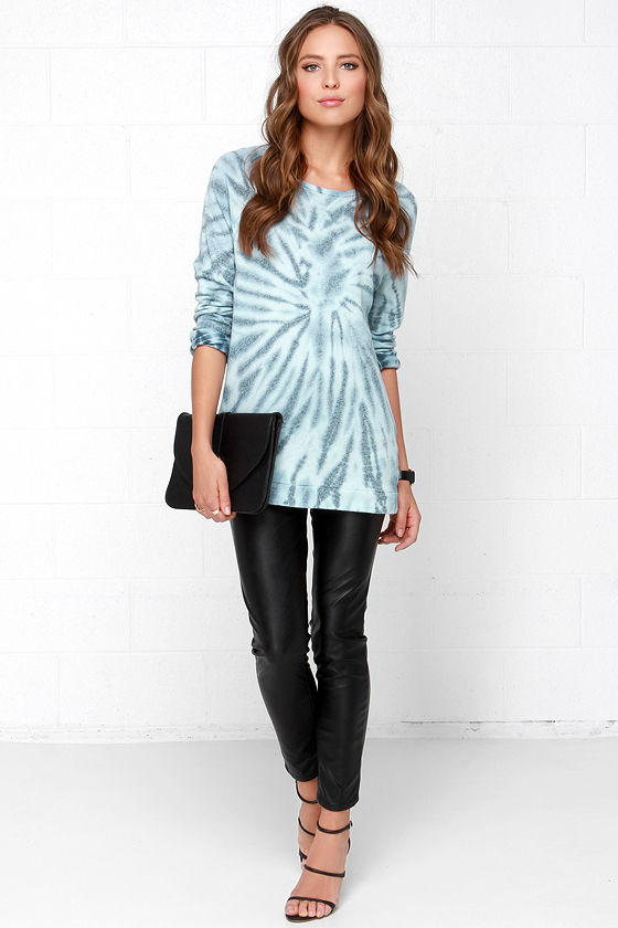 Obey Echo Mountain Blue Tie-Dye Sweater Top