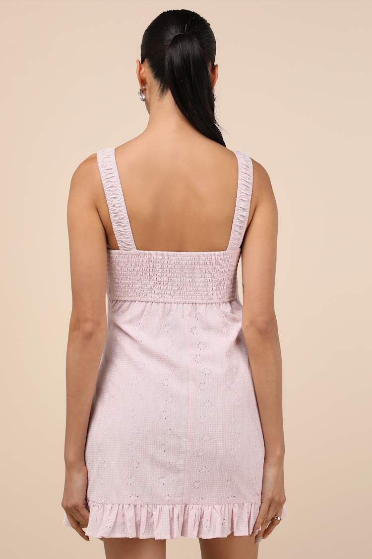 Naina Light Pink Embroidered Sleeveless Mini Dress
