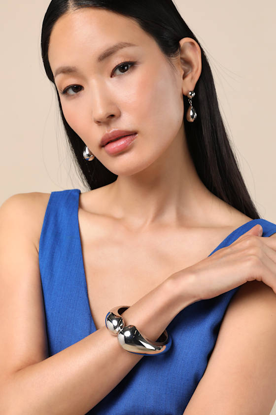Shop Lulus Iyona Silver Chunky Tapered Cuff Bracelet