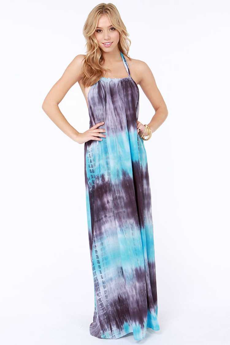 Cute Tie-Dye Dress - Halter Dress - Maxi Dress - Blue Dress - $58.00 - Lulus