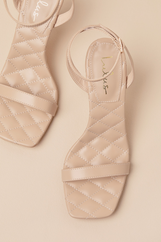 Lulus Bastina Sand High Heel Ankle Strap Sandals