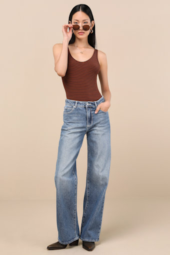Kate Medium Wash Mid-Rise Baggy Jeans 3