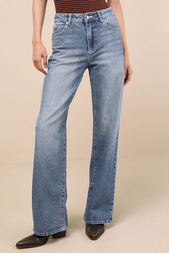 Kate Medium Wash Mid-Rise Baggy Jeans 4