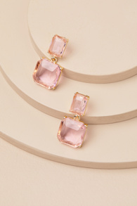 Alvilda Pink Rhinestone Drop Earrings 3