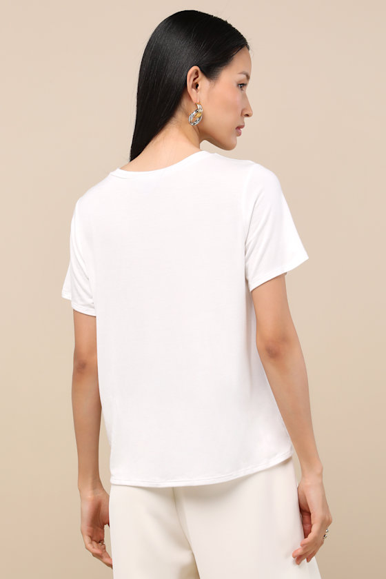 Skyra Ivory Crew Neck Tee 2