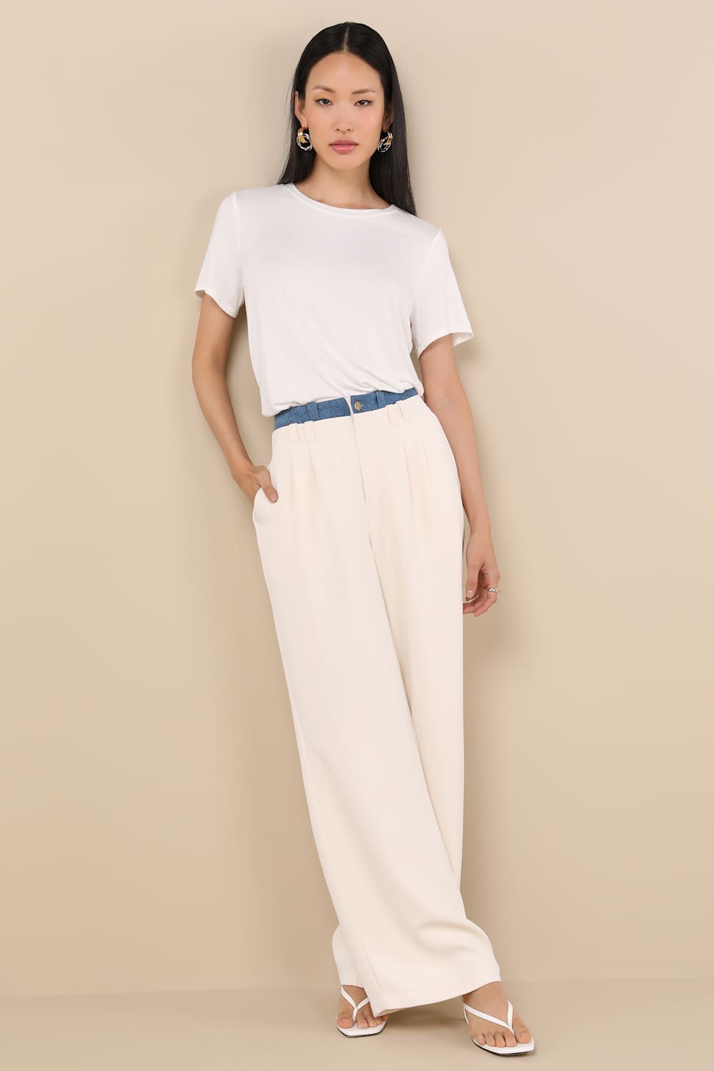 Skyra Ivory Crew Neck Tee