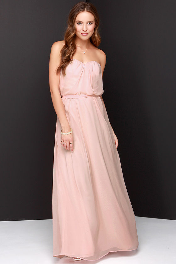 peach bridal maxi