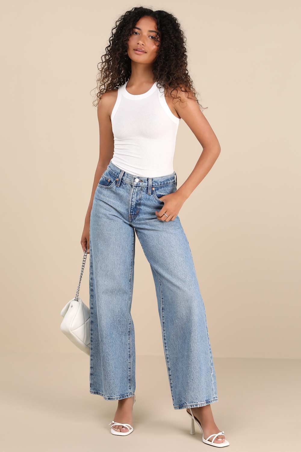 Daily Direction Off White Ribbed Tank Top