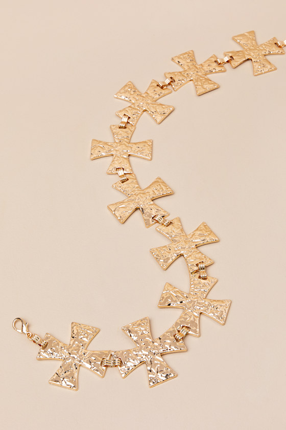 Lulus Jayanta Gold Textured Cross Belt