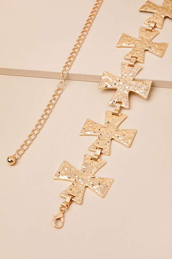 Shop Lulus Jayanta Gold Textured Cross Belt