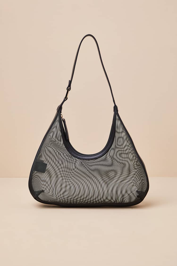 Corentin Black Sheer Mesh Shoulder Bag