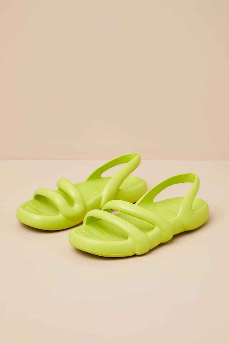 Kobarah Bright Yellow Strappy Slingback Sandals