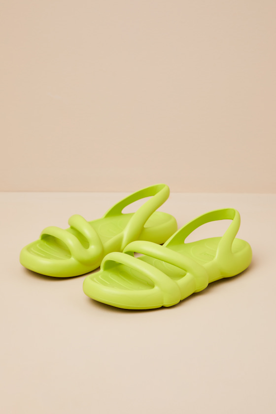 Kobarah Bright Yellow Strappy Slingback Sandals 2