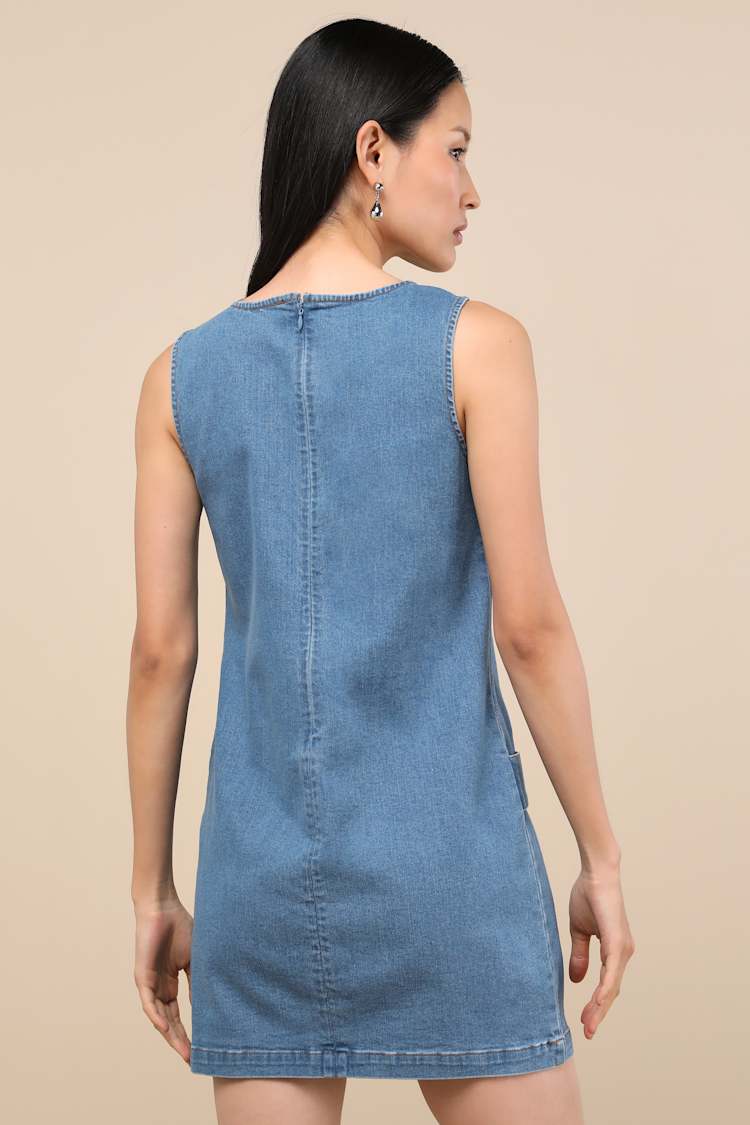 Kimberly Blue Chambray Belted Mini Dress