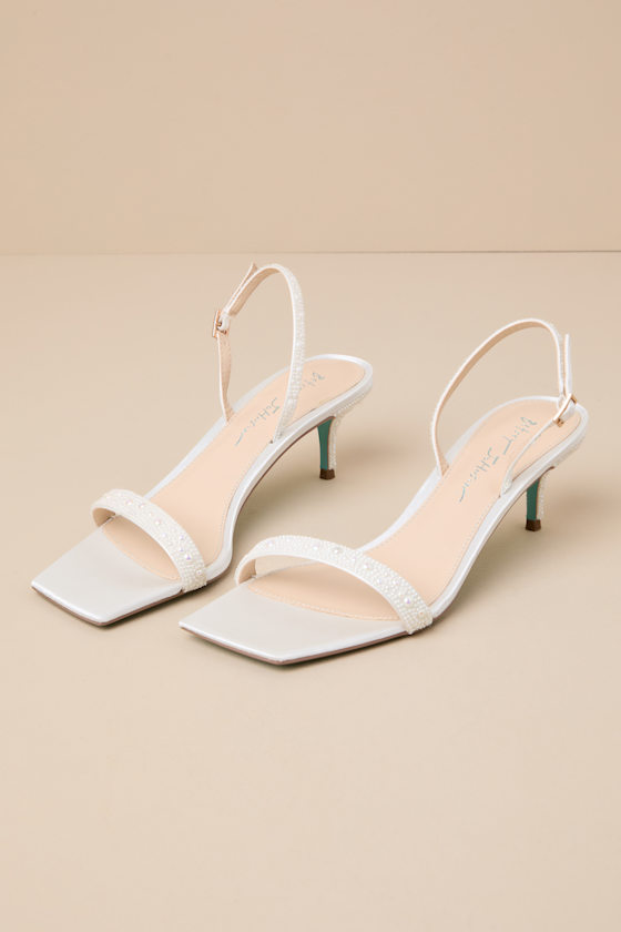 SB-Rebel Ivory Pearl Square Toe Slingback Sandals 2