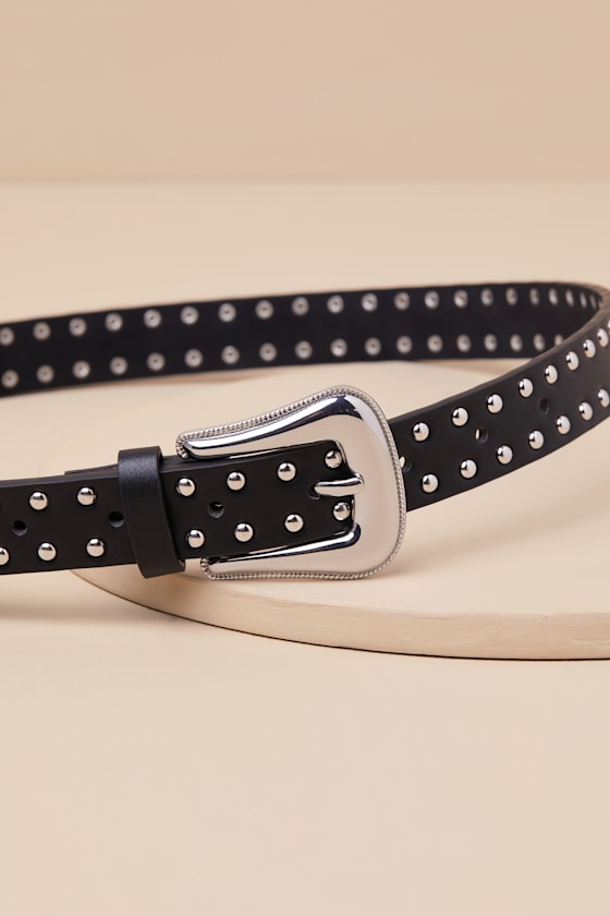 Petit Moments Studded Belt - Black Studded Belt - Western Belt - Lulus