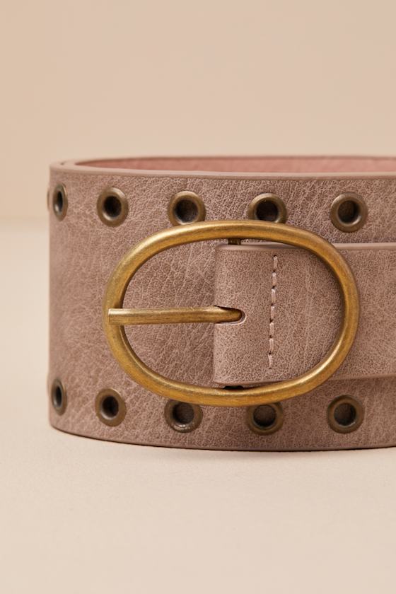 Lulus Batari Taupe Distressed Boho Belt