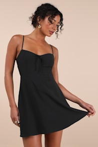 Diora Black Sleeveless Mini Dress 2