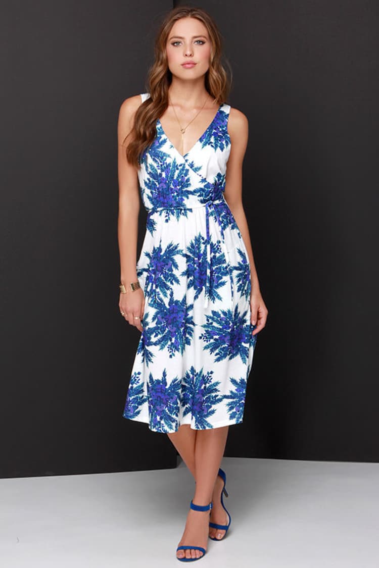 Somedays Lovin' Ryder Dress - Blue Floral Print Dress - Midi Dress - $88.00  - Lulus