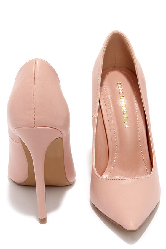 blush pink prom shoes