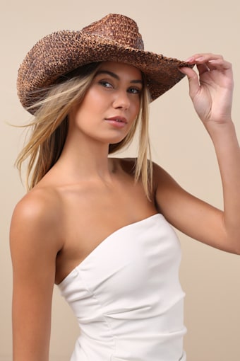 Daxon Dark Brown Shaded Straw Western Hat 6