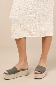 O'Ahu 2 Green Suede Espadrille Platforms 1