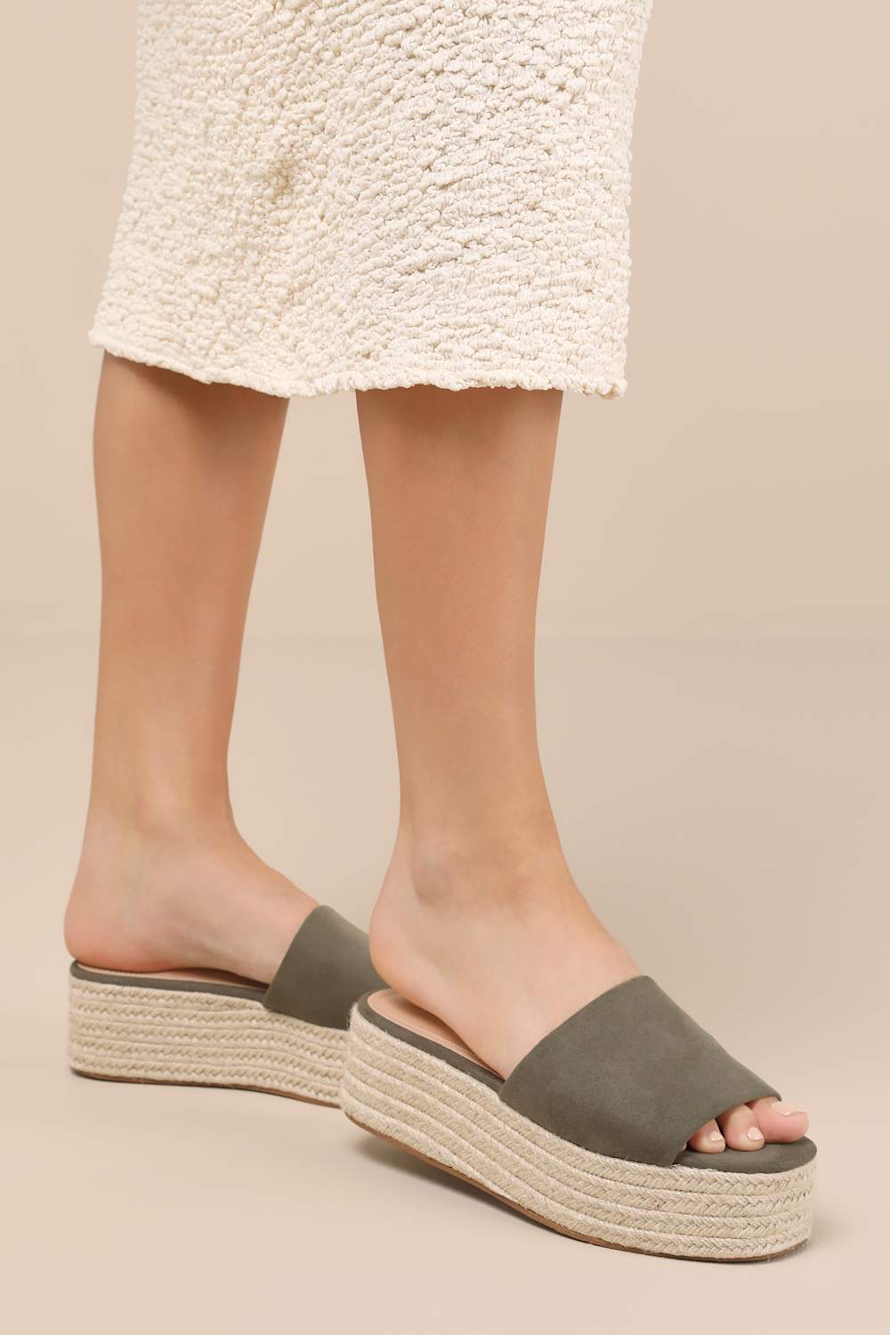 O'Ahu 2 Green Suede Espadrille Platforms