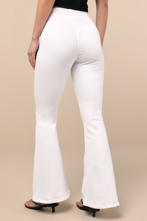 Lulus Archie White High-rise Flare Jeans