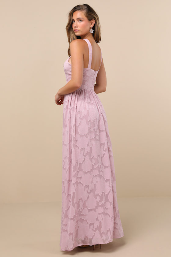 Love and Beyond Mauve Pink Burnout Floral Maxi Dress 6