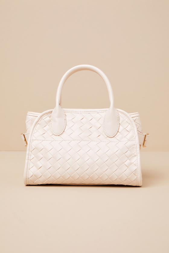 Shop Lulus Lachie Cream Woven Vegan Leather Crossbody Bag
