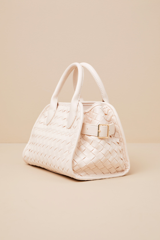 Shop Lulus Lachie Cream Woven Vegan Leather Crossbody Bag