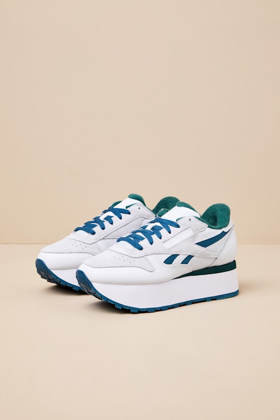 Classic Leather Triple Lift Moon and Green Platform Sneakers 2