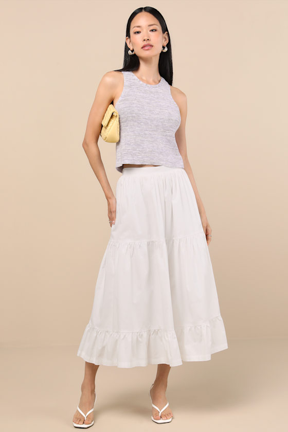 Lulus Cennet Grey Multi Space Dye Lace-up Tank Top